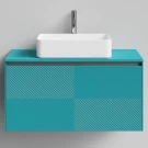 Тумба Соло 100, пример RAL 5021 Водная синь, матовая, 1 ящик, подвесной Vodok с раковиной в комплекте Тумба Соло 100, пример RAL 5021 Водная синь, матовая, 1 ящик, подвесной Vodok с раковиной в комплекте