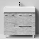Тумба Мальта 90 напольный, ящики и дверь, Горный камень ПВХ 57807, левый Vodok с раковиной в комплекте Тумба Мальта 90 напольный, ящики и дверь, Горный камень ПВХ 57807, левый Vodok с раковиной в комплекте