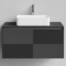 Тумба Соло 100, пример RAL 9005 Чёрный янтарь, матовая, 1 ящик, подвесной Vodok с раковиной в комплекте Тумба Соло 100, пример RAL 9005 Чёрный янтарь, матовая, 1 ящик, подвесной Vodok с раковиной в комплекте