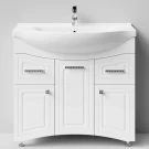 Тумба Адам 90 напольный, Белый глянец ПВХ, левый Vodok с раковиной в комплекте Тумба Адам 90 напольный, Белый глянец ПВХ, левый Vodok с раковиной в комплекте