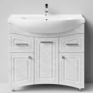 Тумба Адам 90 напольный, Белый камень ПВХ 57805, левый Vodok с раковиной в комплекте Тумба Адам 90 напольный, Белый камень ПВХ 57805, левый Vodok с раковиной в комплекте