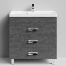 Тумба Орландо 80 напольный, Серый камень ПВХ 57806 Vodok с раковиной в комплекте Тумба Орландо 80 напольный, Серый камень ПВХ 57806 Vodok с раковиной в комплекте