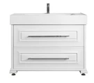 Тумба Риккардо 100 напольный, ящики, патина серебро, белая Vodok с раковиной в комплекте Тумба Риккардо 100 напольный, ящики, патина серебро, белая Vodok с раковиной в комплекте