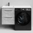 Тумба Смайл 110 подвесной, под стиральную машину, левая, Горный камень ПВХ 57807 Vodok с раковиной в комплекте Тумба Смайл 110 подвесной, под стиральную машину, левая, Горный камень ПВХ 57807 Vodok с раковиной в комплекте