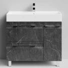 Тумба Мальта 90 напольный, ящики и дверь, Мрамор Графит софт тач ПВХ 4044-3, правый Vodok с раковиной в комплекте Тумба Мальта 90 напольный, ящики и дверь, Мрамор Графит софт тач ПВХ 4044-3, правый Vodok с раковиной в комплекте