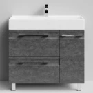 Тумба Мальта 90 напольный, ящики и дверь, Серый камень ПВХ 57806, правый Vodok с раковиной в комплекте Тумба Мальта 90 напольный, ящики и дверь, Серый камень ПВХ 57806, правый Vodok с раковиной в комплекте