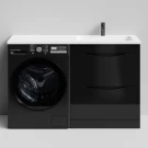 Тумба Смайл 130 напольный, под стиральную машину, правая, черный глянец Vodok с раковиной в комплекте Тумба Смайл 130 напольный, под стиральную машину, правая, черный глянец Vodok с раковиной в комплекте