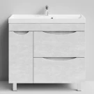 Тумба Лайт 90 напольный, Белый камень ПВХ 57805, 2 ящика, 1 дверь слева Vodok с раковиной в комплекте Тумба Лайт 90 напольный, Белый камень ПВХ 57805, 2 ящика, 1 дверь слева Vodok с раковиной в комплекте