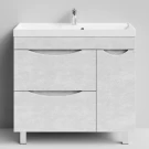 Тумба Лайт 90 напольный, Белый камень ПВХ 57805, 2 ящика, 1 дверь справа Vodok с раковиной в комплекте Тумба Лайт 90 напольный, Белый камень ПВХ 57805, 2 ящика, 1 дверь справа Vodok с раковиной в комплекте