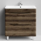 Тумба Адель 80 напольный, Дуб крымский коричневый ПВХ 131005-9005 Vodok с раковиной в комплекте Тумба Адель 80 напольный, Дуб крымский коричневый ПВХ 131005-9005 Vodok с раковиной в комплекте