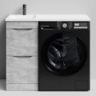 Тумба Смайл 100 напольный, под стиральную машину, левая, Горный камень ПВХ 57807 Vodok с раковиной в комплекте Тумба Смайл 100 напольный, под стиральную машину, левая, Горный камень ПВХ 57807 Vodok с раковиной в комплекте