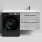 Тумба Смайл 130 подвесной, под стиральную машину, правая, Горный камень ПВХ 57807 Vodok с раковиной в комплекте Тумба Смайл 130 подвесной, под стиральную машину, правая, Горный камень ПВХ 57807 Vodok с раковиной в комплекте