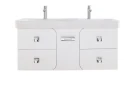 Тумба Астрид 120 подвесная, 5 ящиков, белая Vodok с раковиной в комплекте Тумба Астрид 120 подвесная, 5 ящиков, белая Vodok с раковиной в комплекте