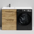 Тумба Смайл 120 напольный, под стиральную машину, левая, Дуб Тортуга ПВХ 2357-43 Vodok с раковиной в комплекте Тумба Смайл 120 напольный, под стиральную машину, левая, Дуб Тортуга ПВХ 2357-43 Vodok с раковиной в комплекте
