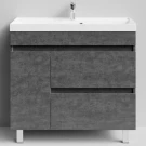 Тумба Бест 90 левая дверь, напольный, Серый камень ПВХ 57806 Vodok с раковиной в комплекте Тумба Бест 90 левая дверь, напольный, Серый камень ПВХ 57806 Vodok с раковиной в комплекте