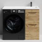 Тумба Смайл 100 напольный, под стиральную машину, правая, Дуб Тортуга ПВХ 2357-43 Vodok с раковиной в комплекте Тумба Смайл 100 напольный, под стиральную машину, правая, Дуб Тортуга ПВХ 2357-43 Vodok с раковиной в комплекте