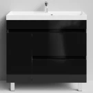 Тумба Бест 90 левая дверь, напольный, черный глянец Vodok с раковиной в комплекте Тумба Бест 90 левая дверь, напольный, черный глянец Vodok с раковиной в комплекте