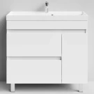 Тумба Бест 90 правая дверь, напольный, белый глянец Vodok с раковиной в комплекте Тумба Бест 90 правая дверь, напольный, белый глянец Vodok с раковиной в комплекте