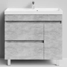 Тумба Бест 90 правая дверь, напольный, Горный камень ПВХ 57807 Vodok с раковиной в комплекте Тумба Бест 90 правая дверь, напольный, Горный камень ПВХ 57807 Vodok с раковиной в комплекте