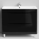 Тумба Адель 100 напольный, черный глянец Vodok с раковиной в комплекте Тумба Адель 100 напольный, черный глянец Vodok с раковиной в комплекте