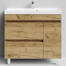 Тумба Бест 90 правая дверь, напольный, Дуб Тортуга ПВХ 2357-43 Vodok с раковиной в комплекте Тумба Бест 90 правая дверь, напольный, Дуб Тортуга ПВХ 2357-43 Vodok с раковиной в комплекте