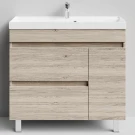 Тумба Бест 90 правая дверь, напольный, Дубослив ореховый светлый ПВХ 3445 Vodok с раковиной в комплекте Тумба Бест 90 правая дверь, напольный, Дубослив ореховый светлый ПВХ 3445 Vodok с раковиной в комплекте