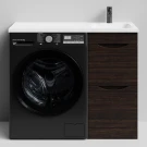 Тумба Смайл 100 напольный, под стиральную машину, правая, Палисандр ПВХ 43101 Vodok с раковиной в комплекте Тумба Смайл 100 напольный, под стиральную машину, правая, Палисандр ПВХ 43101 Vodok с раковиной в комплекте