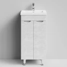 Тумба Смайл 40 напольный, Белый камень ПВХ 57805 Vodok с раковиной в комплекте Тумба Смайл 40 напольный, Белый камень ПВХ 57805 Vodok с раковиной в комплекте