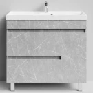 Тумба Бест 90 правая дверь, напольный, Мрамор Белый софт тач 4044-2 Vodok с раковиной в комплекте Тумба Бест 90 правая дверь, напольный, Мрамор Белый софт тач 4044-2 Vodok с раковиной в комплекте