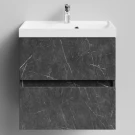 Тумба Бест 60 подвесной, Мрамор Графит софт тач ПВХ 4044-3 Vodok с раковиной в комплекте Тумба Бест 60 подвесной, Мрамор Графит софт тач ПВХ 4044-3 Vodok с раковиной в комплекте