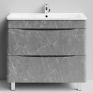 Тумба Адель 90 напольный, Мрамор Серый софт тач ПВХ 4044-1 Vodok с раковиной в комплекте Тумба Адель 90 напольный, Мрамор Серый софт тач ПВХ 4044-1 Vodok с раковиной в комплекте