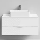 Тумба Липс 100, базовая Белая эмаль, матовая, 2 ящика, подвесной Vodok с раковиной в комплекте Тумба Липс 100, базовая Белая эмаль, матовая, 2 ящика, подвесной Vodok с раковиной в комплекте