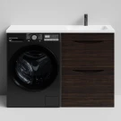 Тумба Смайл 120 напольный, под стиральную машину, правая, Палисандр ПВХ 43101 Vodok с раковиной в комплекте Тумба Смайл 120 напольный, под стиральную машину, правая, Палисандр ПВХ 43101 Vodok с раковиной в комплекте
