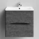 Тумба Адель 60 подвесной, Серый камень ПВХ 57806 Vodok с раковиной в комплекте Тумба Адель 60 подвесной, Серый камень ПВХ 57806 Vodok с раковиной в комплекте