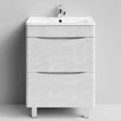 Тумба Адель 60 напольный, Белый камень ПВХ 57805 Vodok с раковиной в комплекте Тумба Адель 60 напольный, Белый камень ПВХ 57805 Vodok с раковиной в комплекте