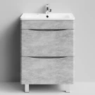 Тумба Адель 60 напольный, Горный камень ПВХ 57807 Vodok с раковиной в комплекте Тумба Адель 60 напольный, Горный камень ПВХ 57807 Vodok с раковиной в комплекте