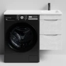 Тумба Смайл 100 подвесной, под стиральную машину, правая, Белый камень ПВХ 57805 Vodok с раковиной в комплекте Тумба Смайл 100 подвесной, под стиральную машину, правая, Белый камень ПВХ 57805 Vodok с раковиной в комплекте