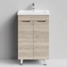 Тумба Смайл 50 напольный, Дубослив ореховый светлый ПВХ 3445 Vodok с раковиной в комплекте Тумба Смайл 50 напольный, Дубослив ореховый светлый ПВХ 3445 Vodok с раковиной в комплекте