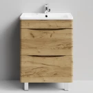 Тумба Адель 60 напольный, Дуб Тортуга ПВХ 2357-43 Vodok с раковиной в комплекте Тумба Адель 60 напольный, Дуб Тортуга ПВХ 2357-43 Vodok с раковиной в комплекте