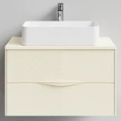 Тумба Липс 80, пример RAL 1015 Светлая слоновая кость, матовая, 2 ящика, подвесной Vodok с раковиной в комплекте Тумба Липс 80, пример RAL 1015 Светлая слоновая кость, матовая, 2 ящика, подвесной Vodok с раковиной в комплекте