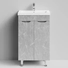 Тумба Смайл 50 напольный, Мрамор Белый софт тач 4044-2 Vodok с раковиной в комплекте Тумба Смайл 50 напольный, Мрамор Белый софт тач 4044-2 Vodok с раковиной в комплекте