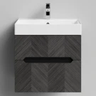 Тумба Элато 60 подвесной, Дуб серый Vodok с раковиной в комплекте Тумба Элато 60 подвесной, Дуб серый Vodok с раковиной в комплекте