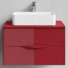 Тумба Липс 80, пример RAL 3004 Пурпурно-красный, матовая, 2 ящика, подвесной Vodok с раковиной в комплекте Тумба Липс 80, пример RAL 3004 Пурпурно-красный, матовая, 2 ящика, подвесной Vodok с раковиной в комплекте