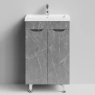 Тумба Смайл 50 напольный, Мрамор Серый софт тач ПВХ 4044-1 Vodok с раковиной в комплекте Тумба Смайл 50 напольный, Мрамор Серый софт тач ПВХ 4044-1 Vodok с раковиной в комплекте