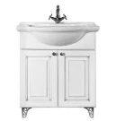 Тумба Белладжио 85 напольный, патина серебро, белая, двери Vodok с раковиной в комплекте Тумба Белладжио 85 напольный, патина серебро, белая, двери Vodok с раковиной в комплекте