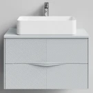 Тумба Липс 80, пример RAL 7040 Серое окно, матовая, 2 ящика, подвесной Vodok с раковиной в комплекте Тумба Липс 80, пример RAL 7040 Серое окно, матовая, 2 ящика, подвесной Vodok с раковиной в комплекте