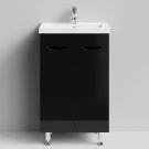 Тумба Смайл 50 напольный, черный глянец Vodok с раковиной в комплекте Тумба Смайл 50 напольный, черный глянец Vodok с раковиной в комплекте