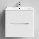 Тумба Адель 60 подвесной, белый глянец Vodok с раковиной в комплекте Тумба Адель 60 подвесной, белый глянец Vodok с раковиной в комплекте