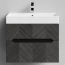 Тумба Элато 70 подвесной, Дуб серый Vodok с раковиной в комплекте Тумба Элато 70 подвесной, Дуб серый Vodok с раковиной в комплекте