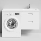 Тумба Айрис 120 подвесной, под стиральную машину, правая, белый Vodok с раковиной в комплекте Тумба Айрис 120 подвесной, под стиральную машину, правая, белый Vodok с раковиной в комплекте